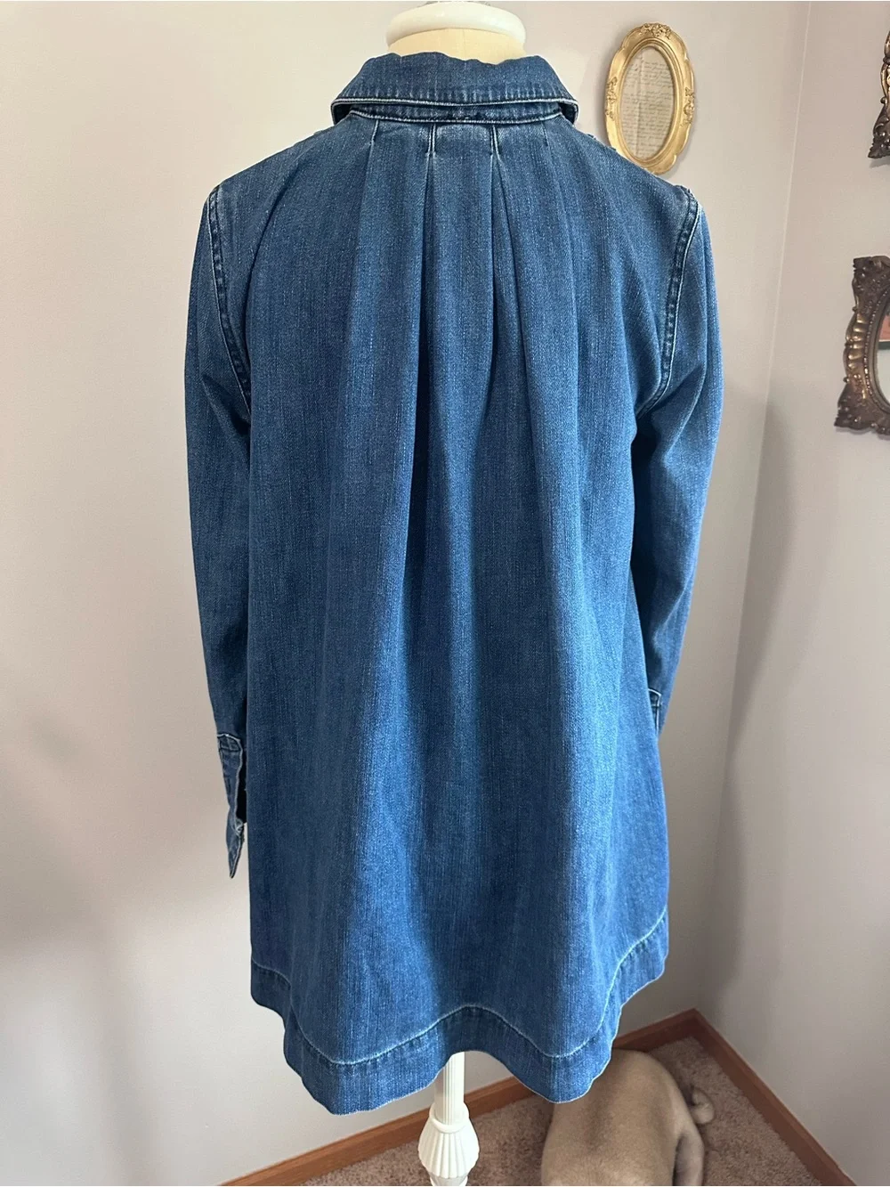 Free People Denim Tunic Mini Dress in Baby Blues